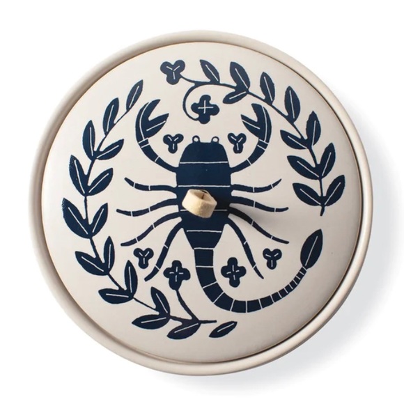 Zodiac…indigo “Pisces” round ceramic decorative trinket box in Kraft gift-NIB - Picture 13 of 16